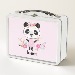 Lunch Box Panda rose cuite personnalisé