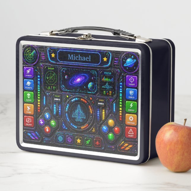 Lunch Box Panneau de commande de vaisseau spatial nom person (En situation)