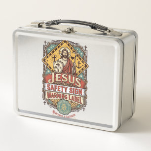 Lunch Box Panneau de sécurité Jésus Étiquette d'avertissemen
