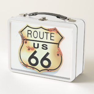 Lunch Box Panneau de signalisation de la route 66 vintage
