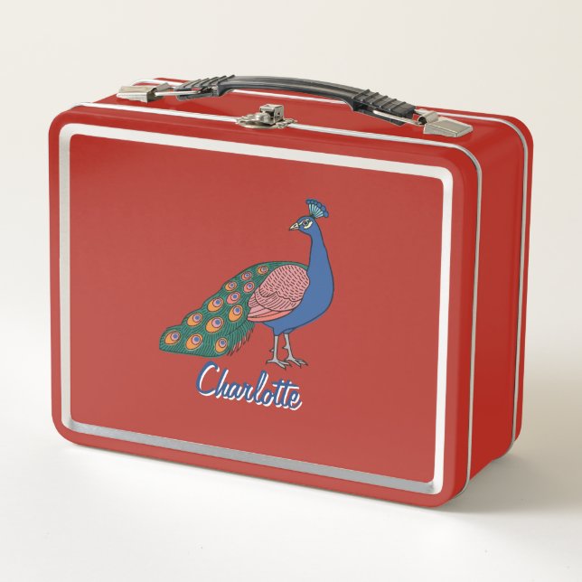 Lunch Box Paon Humble Vivid personnalisable  (Devant)