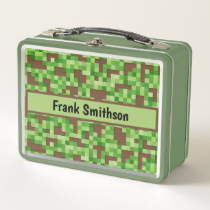 Lunch Box Papier cadeau Pixel Camo pour joueurs en vert et m