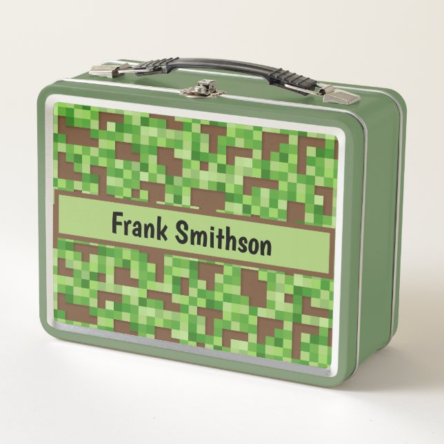 Lunch Box Papier cadeau Pixel Camo pour joueurs en vert et m (Devant)