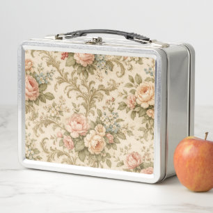 Lunch Box Papier peint à motif floral vintage 