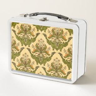 Lunch Box Papier peint floral classique : damassé stylisé.