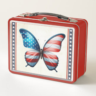 Lunch Box papillon 4 juillet patriotique américain