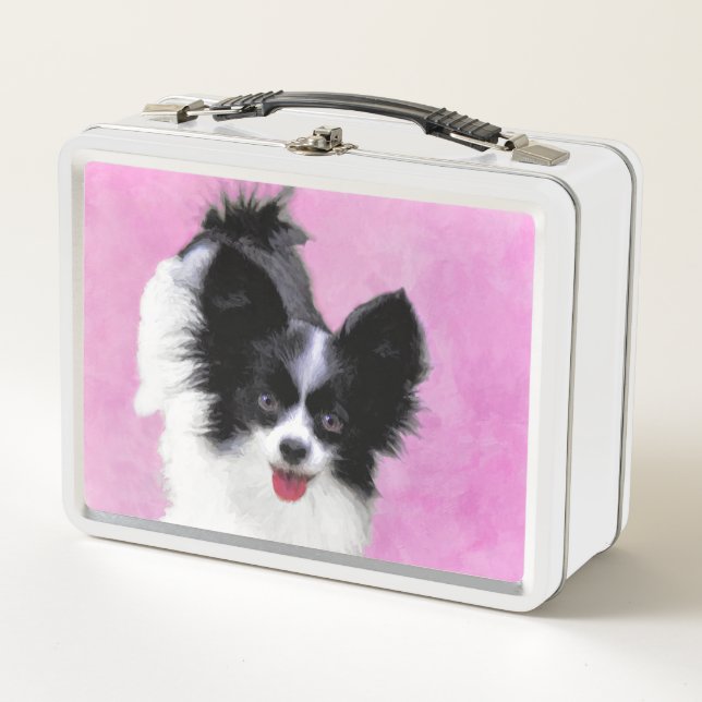 Lunch Box Papillon (blanc et noir) Peinture - Chien Art (Devant)