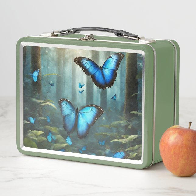 Lunch Box Papillon bleu Morpho (En situation)