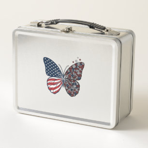 Lunch Box Papillon patriotique vintage de la paix Vector Art