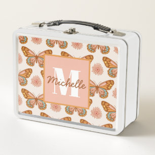 Lunch Box Papillon rétro été   Boîte à lunch Monogramme