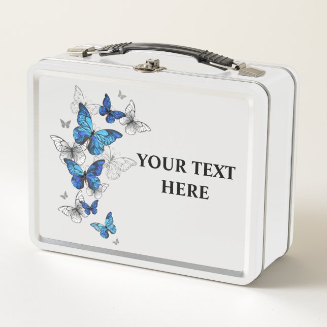 Lunch Box Papillons volants bleus Morpho (Devant)