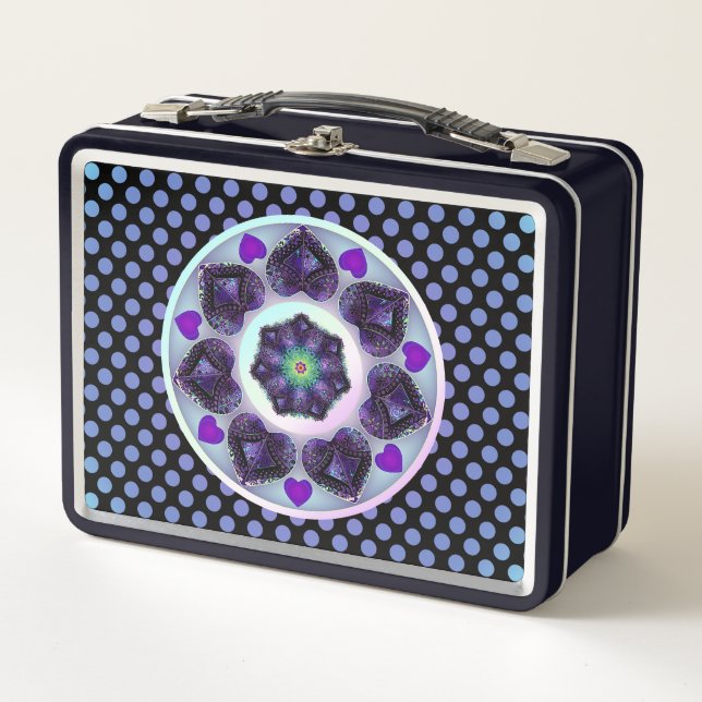 Lunch Box Parapluie violet & coeurs .7 (Devant)