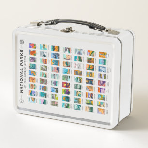 Lunch Box Parcs nationaux des États-Unis Liste Vintage