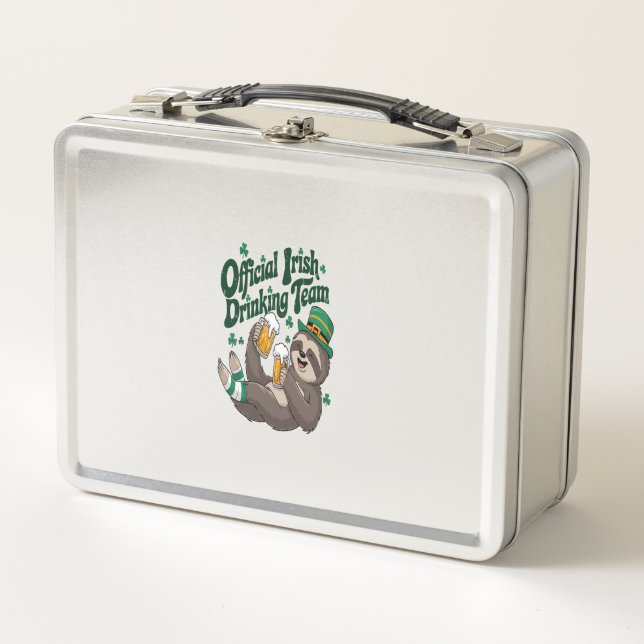 Lunch Box Paresseux Irlandais Boit la Saint-Patrick (Devant)