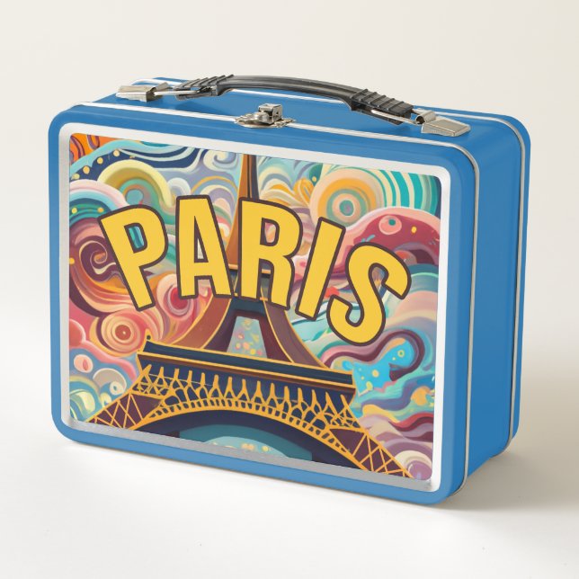 Lunch Box Paris avec graphique cool et tour Eiffel (Devant)