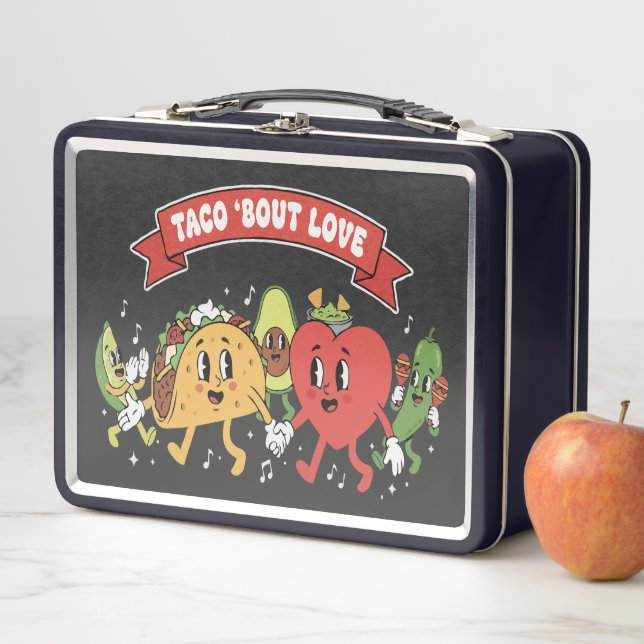 Lunch Box Parlons d'amour de Taco Mignon dessin animé rétro  (En situation)