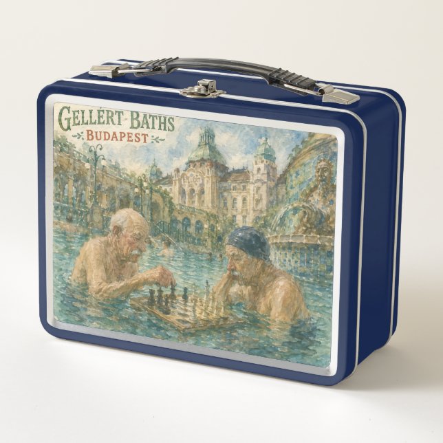 Lunch Box Partie d'échecs Bains Gellert Budapest Hongrie (Devant)