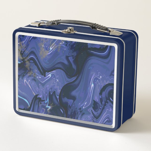 Lunch Box Parties scintillant bleue Galaxy Swirl Abstrait Mo (Devant)