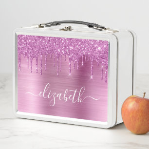 Lunch Box Parties scintillant Drives Rose Personnalisé