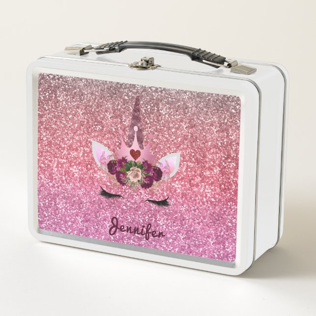 Lunch Box Parties scintillant Ombre Unicorn Sparkle Cute (Devant)