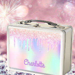 Lunch Box Parties scintillant rose arc-en-ciel brillant irid