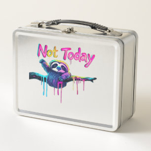 Lunch Box Pas aujourd'hui � Dessin néon de paresseux coloré