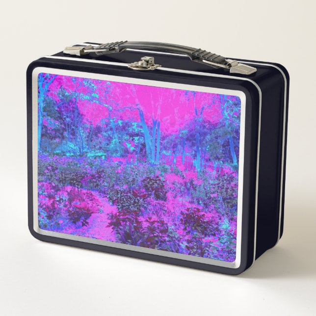 Lunch Box Paysage impressioniste rose chaud et bleu (Devant)