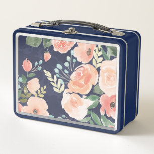 Lunch Box Pêche de floraison du plaisir et roses et pavot