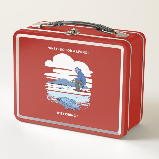 Lunch Box Pêche sur glace - Conception d'hiver de pêcheur (Devant)