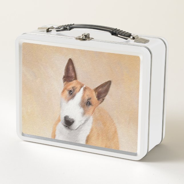 Lunch Box Peinture de Bull Terrier Miniature - Originale et  (Devant)