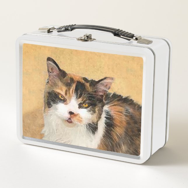 Lunch Box Peinture de chat Calico - Cute Original Cat Art (Devant)
