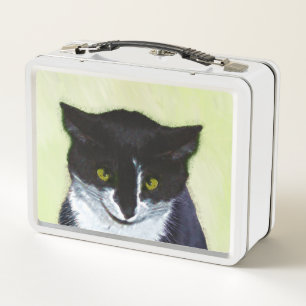 Lunch Box Peinture de chat Tuxedo - Cute Original Cat Art