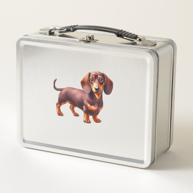 Lunch Box Peinture de Dachshund - Peinture d'aquarelle de ch (Devant)