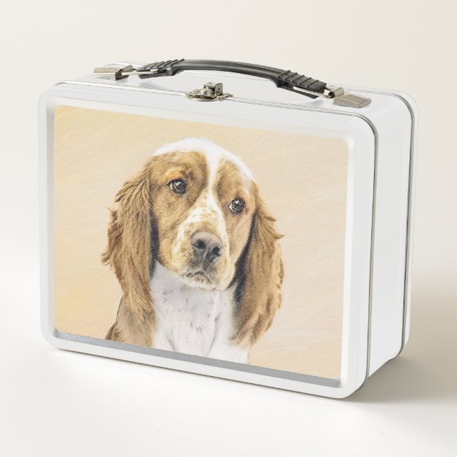 Lunch Box Peinture de Welsh Springer Spaniel - Art original  (Devant)