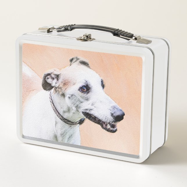 Lunch Box Peinture Greyhound - Cute Original Chien Art (Devant)
