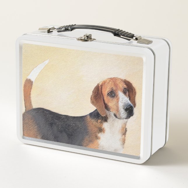 Lunch Box Peinture Harrier - Joli art original chien (Devant)