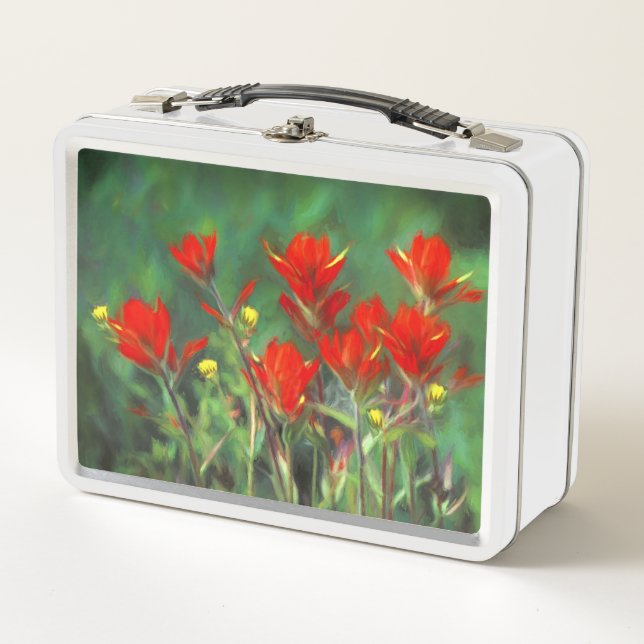 Lunch Box Peinture indienne de pinceau - Art Fleur original (Devant)