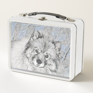 Lunch Box Peinture Keeshond Beth - Joli art original chien