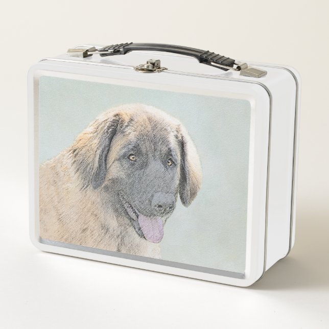 Lunch Box Peinture Leonberger - Joli art original chien (Devant)