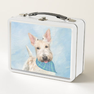 Lunch Box Peinture originale de chien Wheaten Terrier Écossa
