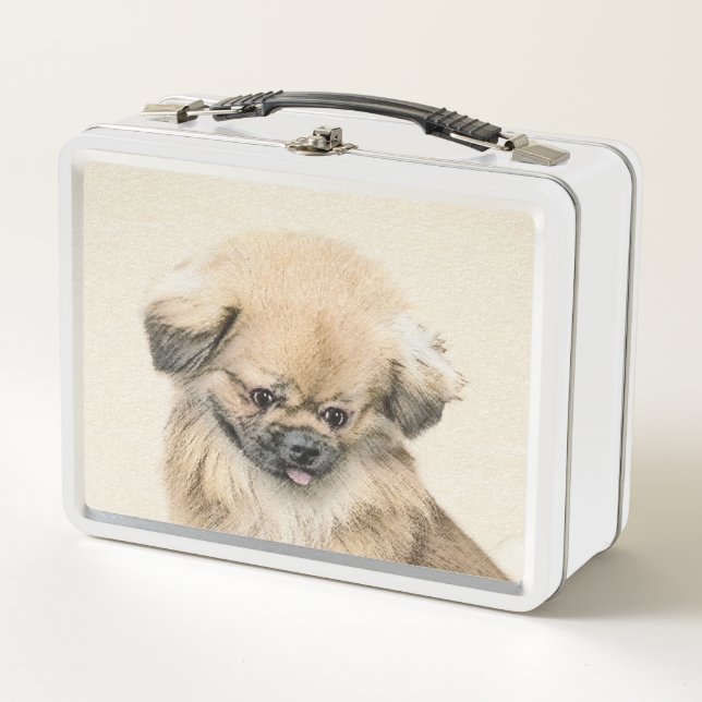Lunch Box Peinture Pekingese - Cute Original Chien Art (Devant)