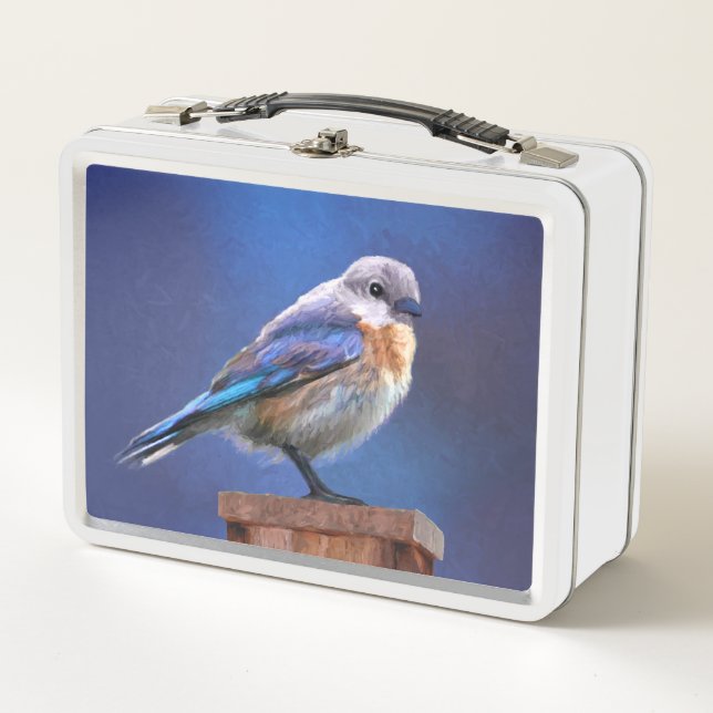 Lunch Box Peinture pour oiseaux bleus (femelle) - Art origin (Devant)