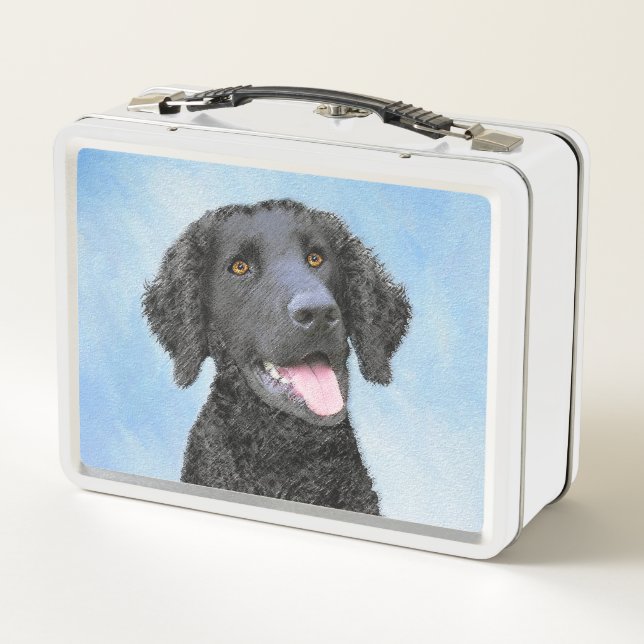 Lunch Box Peinture Retriever recouverte de boue - Art Chien  (Dos)