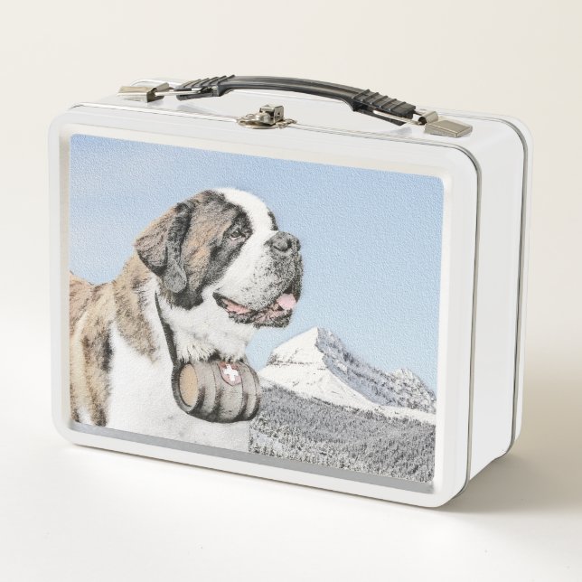 Lunch Box Peinture Saint Bernard - Cute Original Chien Art (Devant)