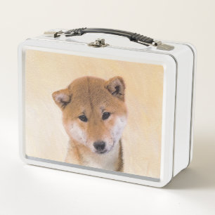 Lunch Box Peinture Shiba Inu (Rouge) - Art Chien original