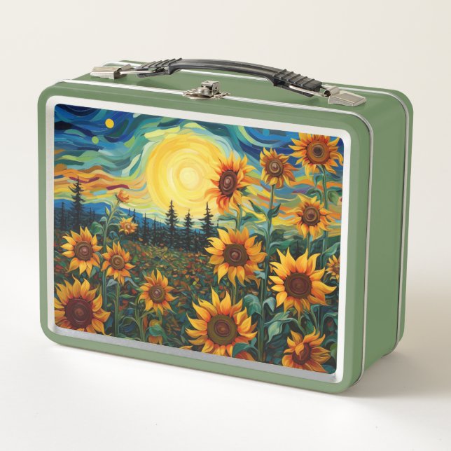 Lunch Box Peinture Tournesols de Van Gogh (Devant)