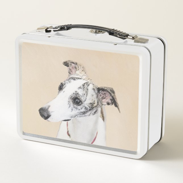 Lunch Box Peinture Whippet - Jolie art original chien (Dos)