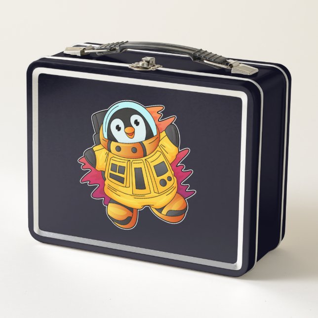 Lunch Box Penguin en costume d'astronaute (Devant)