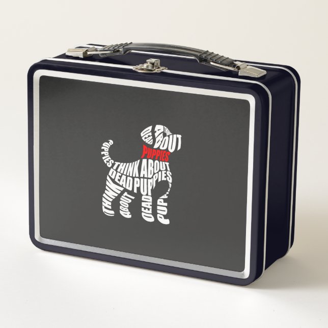 Lunch Box Pensez aux chiots blancs MORTS (Devant)