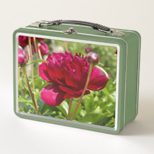 Lunch Box Peonées de velours de Maron foncé